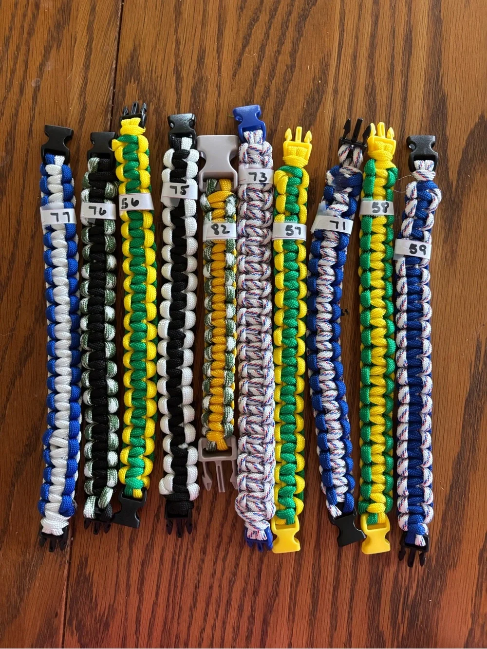 Colorful Paracord Bracelet - Assorted Colors $5 plus shipping